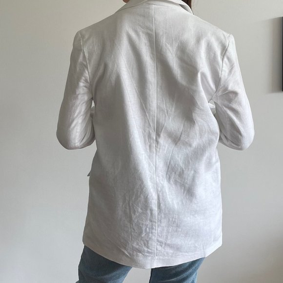 Linen white blazer, size 0-2 - Picture 3 of 6